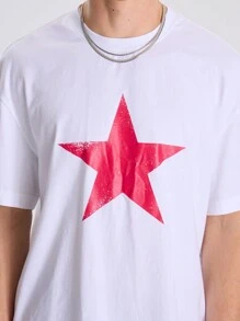 Musero Men Star Graphic Crew Neck Top