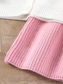 Dziewczęcy sweter z długim rękawem i haftem kwiatowym oraz spódnica z dzianiny, ładny, modny strój na jesień/zimę