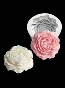 1 件优质 3D 现代花朵硅胶模具 - 多功能 DIY 工艺模具，适用于树脂环氧树脂、蜡烛、肥皂和圣诞装饰品、节日礼物、家居装饰创作必备灵活易脱模和可重复使用的完美装饰物、珠宝、沐浴球制作 - 白色 - 查看 1