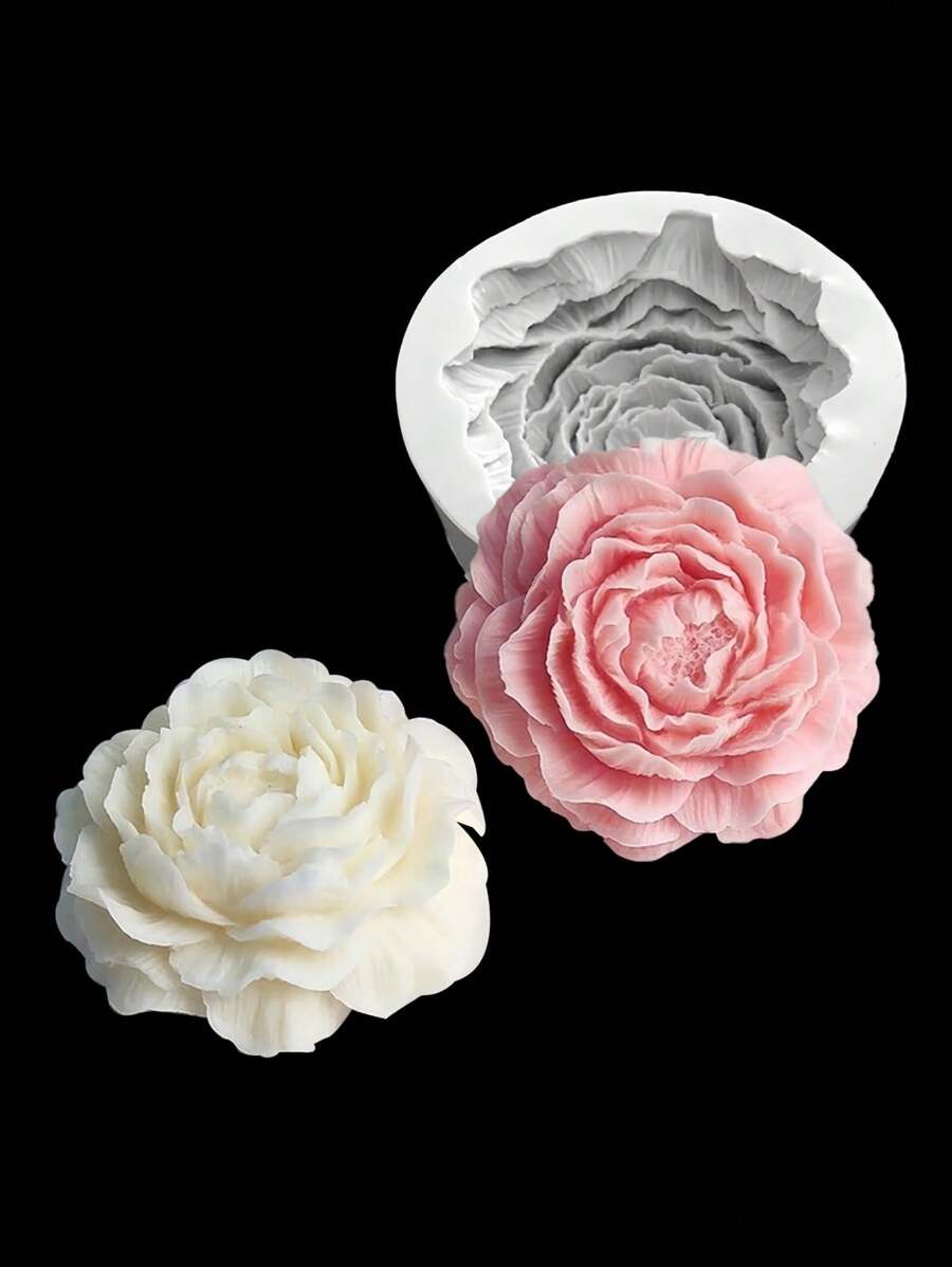 1 件优质 3D 现代花朵硅胶模具 - 多功能 DIY 工艺模具，适用于树脂环氧树脂、蜡烛、肥皂和圣诞装饰品、节日礼物、家居装饰创作必备灵活易脱模和可重复使用的完美装饰物、珠宝、沐浴球制作 - 白色 - 查看 1