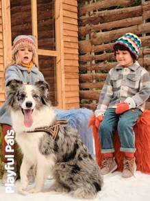 SHEIN 冬季男童格子长袖单排扣口袋休闲夹克 - 彩色 - 查看 4