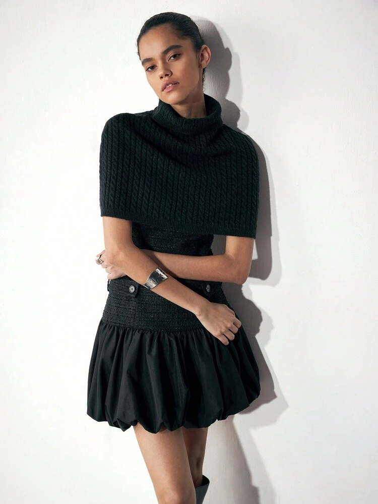 SHEIN Maija Women Plain Crew Neck Short Sleeve Knit Sweater, Casual For Daily Wear