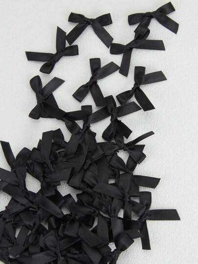 50Pcs/Pack Colorful Ribbon Bows Gift Packaging Decoration Handicraft Card Decoration, Hair Accessories, Jewelry Bows, Wedding Party Decoration, Christmas Decor, Room Decor, Home Decor-Black Christmas For Holiday Gift Giving Valentine's Day