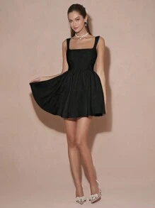 Enchnt 春冬浪漫女士黑色提花高腰可爱公主迷你连衣裙，甜美优雅的装扮，适合情人节、圣诞派对、新年、生日、节日、甜蜜约会之夜和鸡尾酒会，连衣裙 - 黑色 - 查看 8