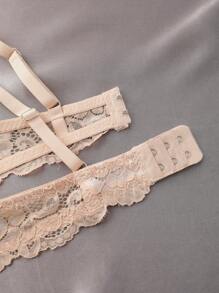 Snug Zone 5pcs Women Plain Color Spaghetti Strap Lace Patchwork Minimalist Casual Bras - Multicolor - View 6