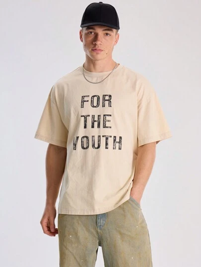 Musero 短袖圆领宽松“FOR THE YOUTH”印花T恤，春夏必备单品
