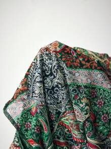 Maija 女士秋冬巴黎图案印花立领镂空长袖修身紧身衣，百搭日常穿着