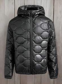 GENTILAND 男士梭织修身休闲前开连帽冬季外套适合冬季