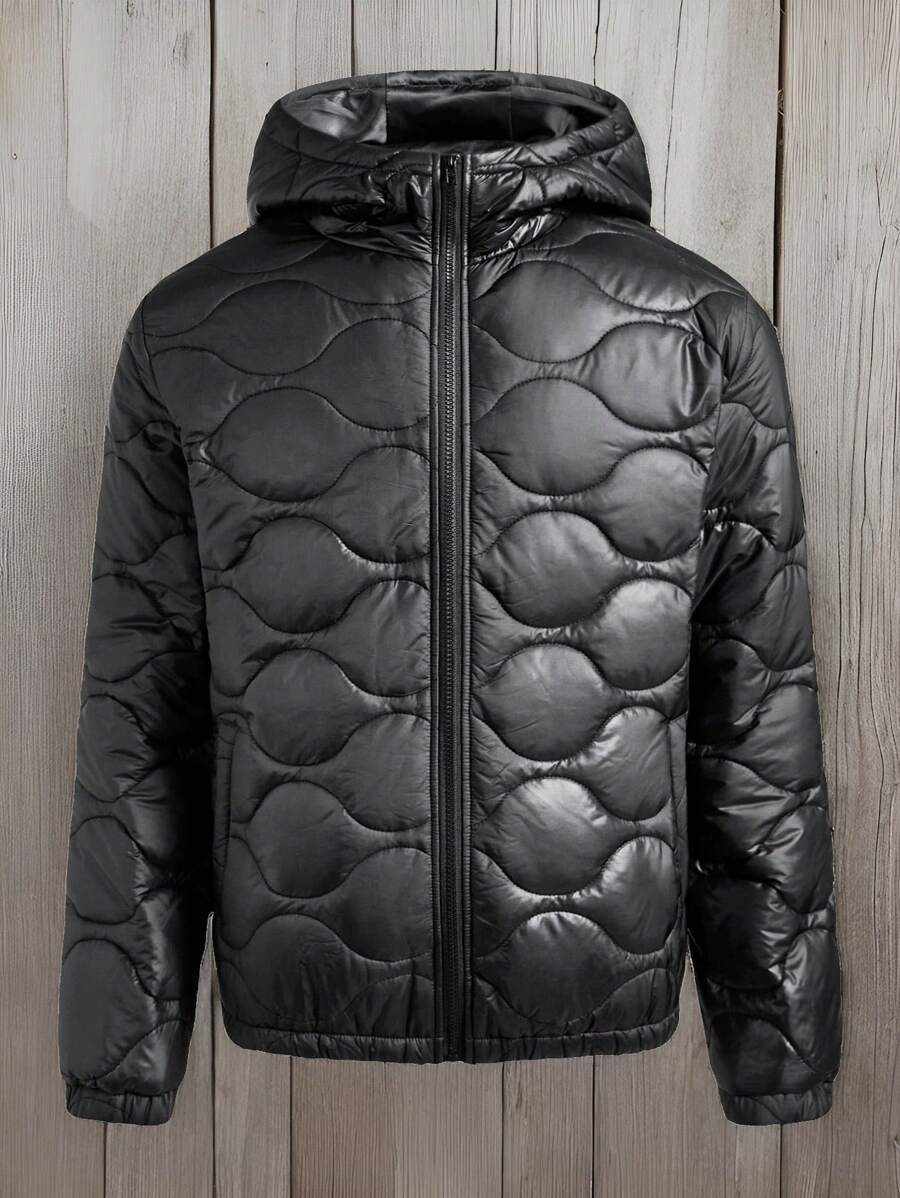 GENTILAND 男士梭织修身休闲前开连帽冬季外套适合冬季