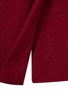 Manfinity Mode 男士纯色前扣商务休闲夹克，秋冬 - 酒紅色 - 查看 4