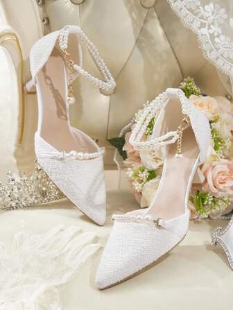 CUCCOO HITCHD 女士复古刺绣尖头露跟高跟鞋春季鞋春假复活节