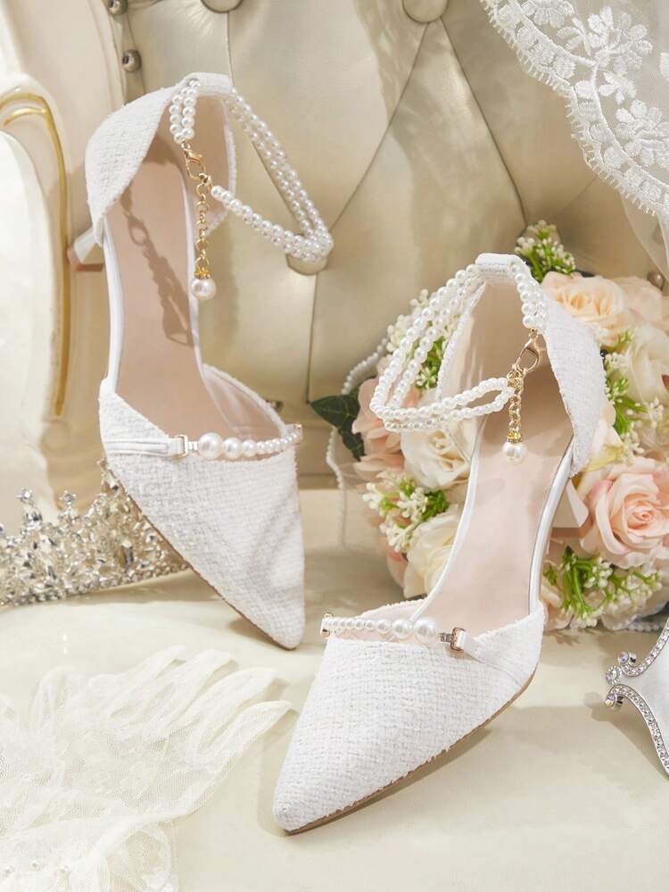 CUCCOO HITCHD Women Vintage Embroidery Pointed Toe Slingback Pumps Summer Shoes Summer Break Easter Prom Heels For Christmas Valentine's Day Elegant Shoes Wedding Shoes Summer Shoes Bride Shoes