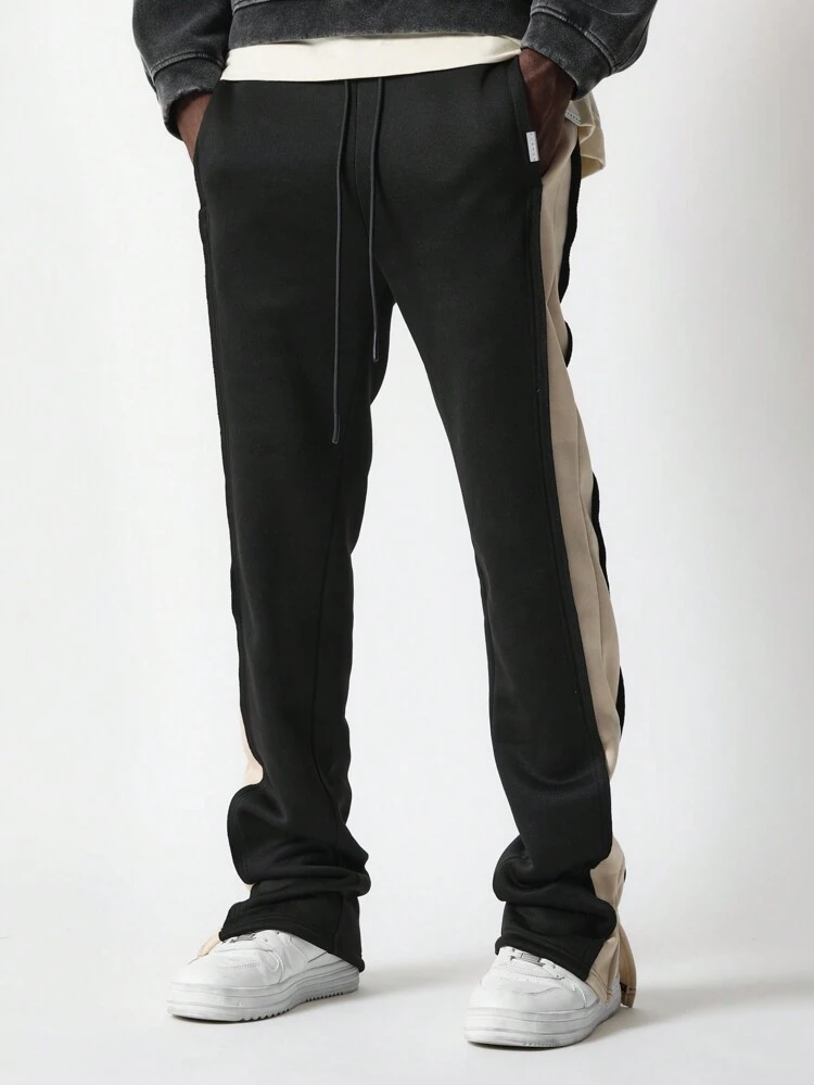 SUMWON Calça de Moletom de Desempenho Atlético com Detalhe de Faixa Lateral, Ajuste Relaxado, Punhos Elásticos, Estilo Casual Esportivo Athleisure, Treinamento Clássico de Jogging