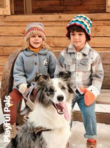 SHEIN 冬季男童格子长袖单排扣口袋休闲夹克 - 彩色 - 查看 14