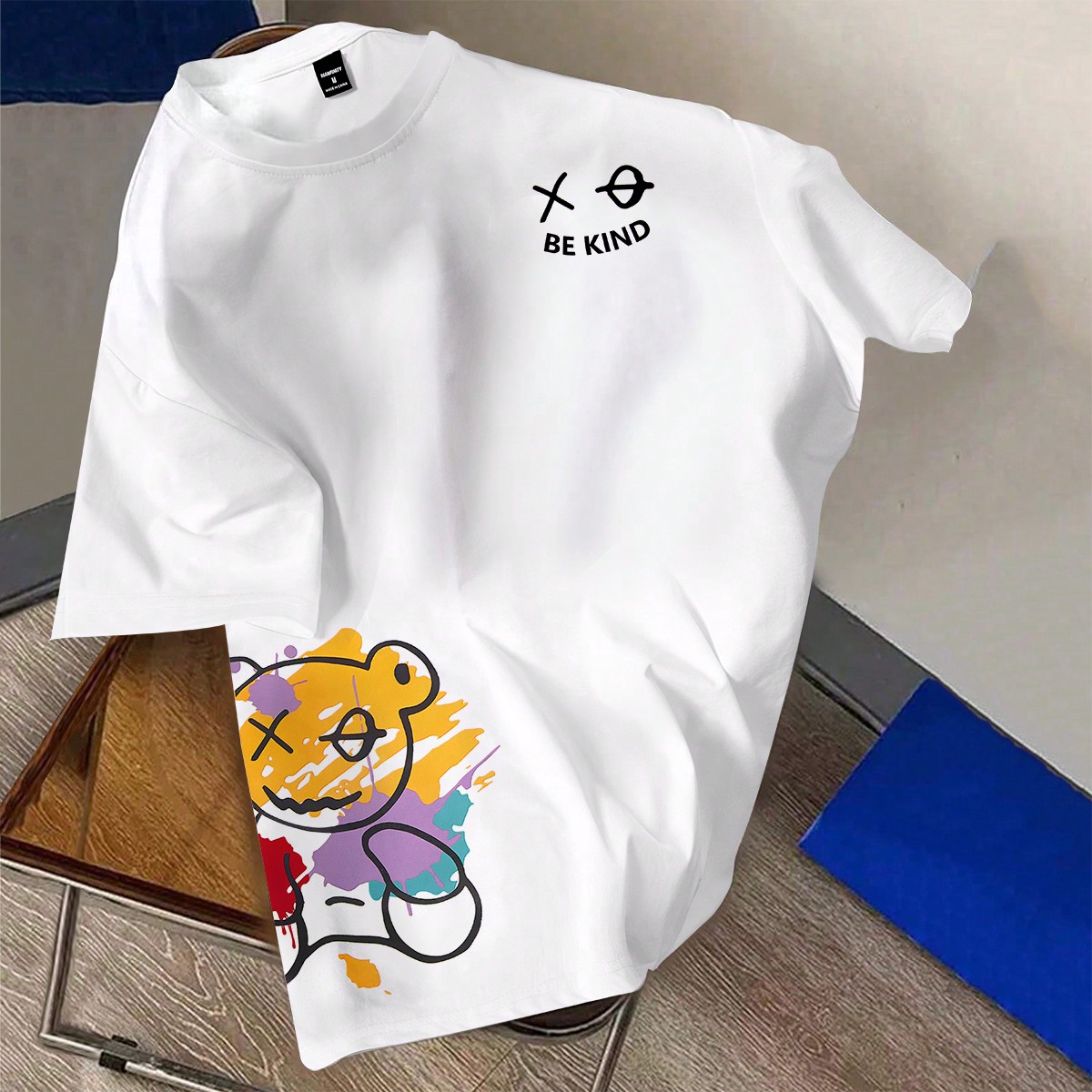 Camiseta de manga corta para hombre con estampado/patrón/letra sencilla