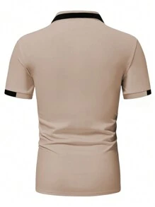 Manfinity Homme Men's Geometric Print Short Sleeve Casual Commuting Polo Shirt - Apricot - View 2