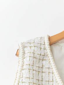 Calvaya Fashion Versatile Sleeveless Thick Tweed Vest For Plus Size - White - View 4