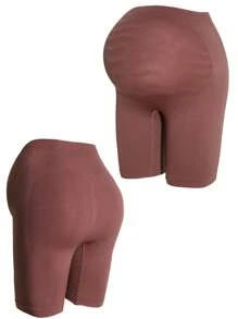 Pantys sin costuras de cintura alta minimalistas para maternidad, uso diario casual