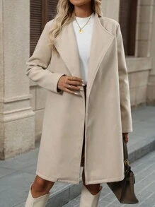 EMERY ROSE Pull col montant unicolore à manches longues minimaliste pour femme, décontracté pour un port quotidien - Kaki - Voir 7