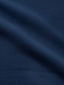 EURMUSE Men's Casual Printed Crew Neck Long Sleeve Sweatshirt - Navy Blue - View 5