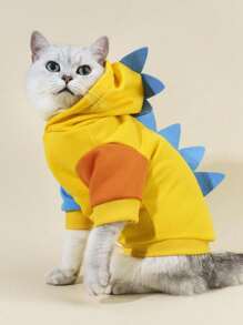PETSIN 1 chiếc áo hoodie cosplay khủng long màu vàng và tương phản, đồ dùng cho mèo - Nhiều màu - Xem 8