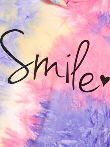 Sparklyn Sudadera con capucha efecto tie-dye para niña preadolescente, apropiada para principios de otoño - Morado - Ver 4