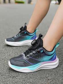 1 Đôi Giày Thể Thao Lưới Thoáng Khí Thời Trang Cho Trẻ Em, Chống Trượt, Giày Thường Ngoài Trời Bền Cho Mùa Hè & Mùa Thu, Giày Bóng Rổ Trẻ Em Thoải Mái, Nhẹ & Mềm Mại Cho Bé Gái Đáng Yêu Và Bé Trai Ngầu Có Dây Đeo Xoay Được - Nhiều màu - Xem 4