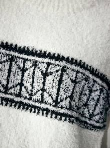 Maija Damen warmer Fairisle Muster Weißer Pullover, Pullover für Herbst/Winter