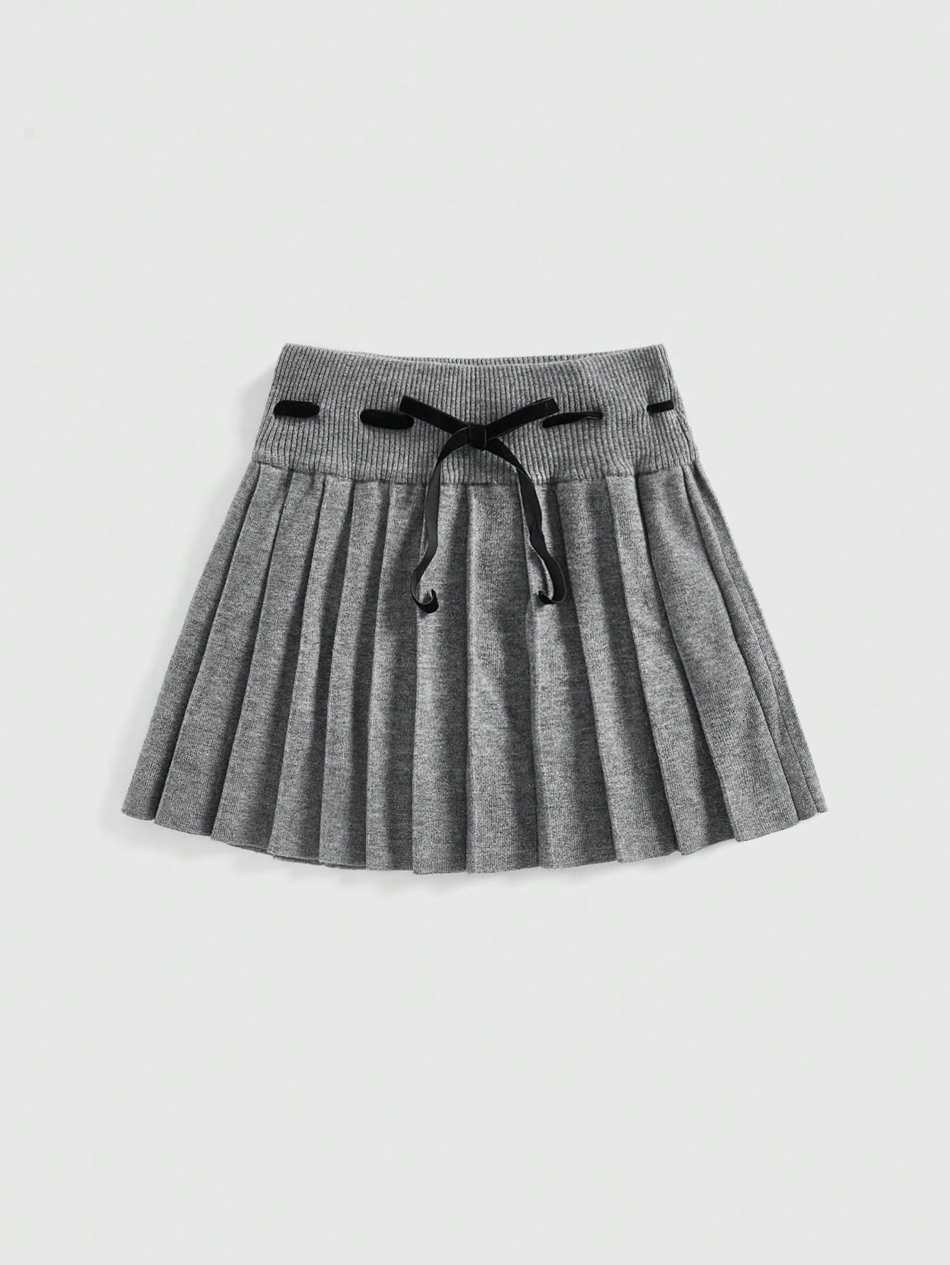 Our Kawaii 1pc Women's Pleated A-Line Skirt With Ribbons, College