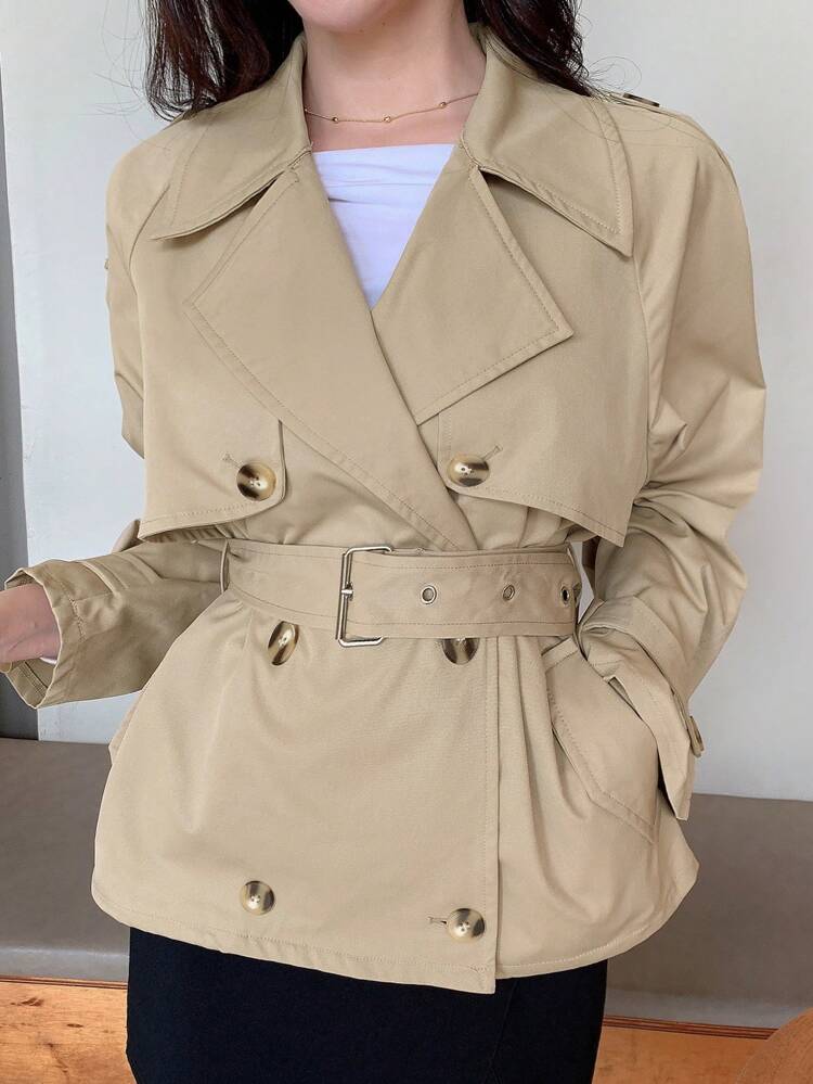 ジャケット・アウター loose double breasted trench coat Amazon.com: Woman Trench Coat Casual Loose Double Breasted