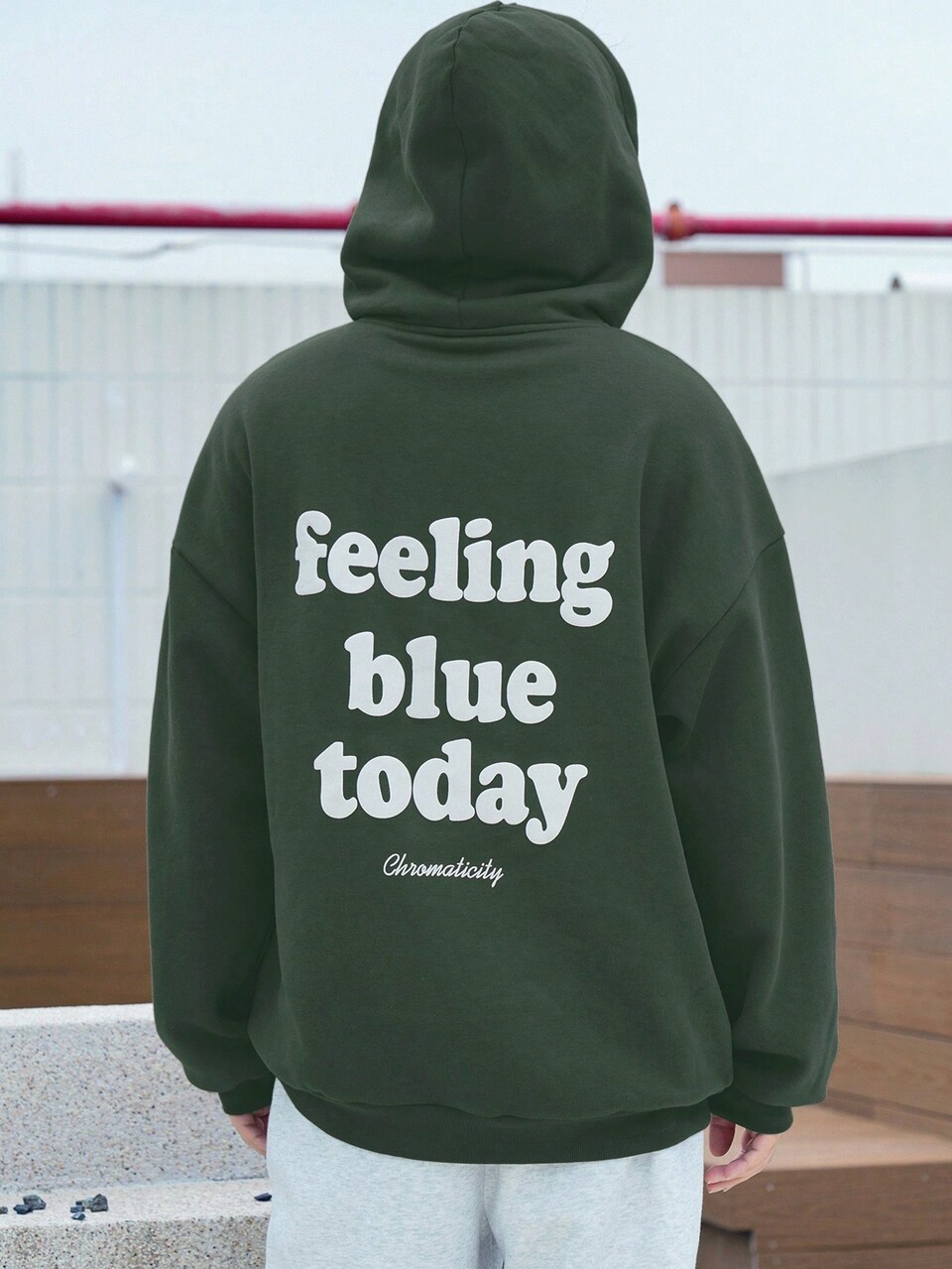 Men's Letter Decor Pocket Casual Long Sleeve Pullover Hoodie Sweatshirt, Autumn