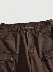 ROMWE MEN Street Life Jeans casual da uomo, in denim, color tinta unita, vestibilità ampia e morbida