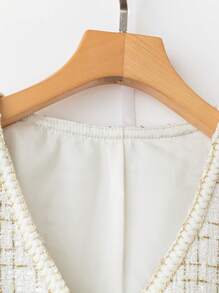 Calvaya Fashion Versatile Sleeveless Thick Tweed Vest For Plus Size - White - View 3