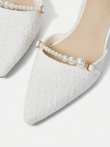 CUCCOO HITCHD Zapatos de tacón con punta y correa trasera con bordado vintage para mujer, ideal para primavera, vacaciones de primavera y Pascua