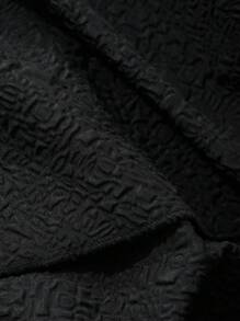 FRIFUL Váy dài tay họa tiết bèo nhún đơn giản, tối giản dành cho nữ, mùa thu, quần áo nữ mùa thu - màu đen - Xem 7