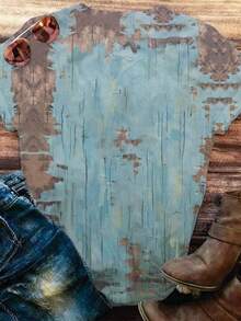 INAWLY 女式短袖休闲狗爪印花圆领 T 恤，春夏 - 彩色 - 查看 2