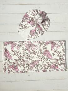 Newborn Baby Floral Printed Headband Photography Set - Multicolor - View 7