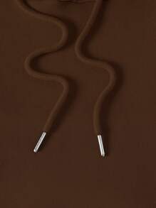 INAWLY Áo nỉ dài tay màu trơn có dây rút dành cho nữ, kiểu dáng thường ngày, thích hợp cho mùa thu, lễ tốt nghiệp, giáo viên, hoặc đi học trở lại. - Cà phê nâu - Xem 4