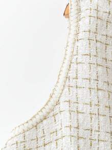 Calvaya Fashion Versatile Sleeveless Thick Tweed Vest For Plus Size - White - View 5