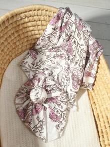 Newborn Baby Floral Printed Headband Photography Set - Multicolor - View 8