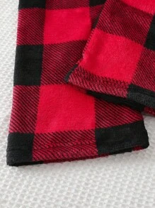 2pcs/Set Girls Plaid Fleece Pajama Set With Long Pants And Long Sleeve Top, Casual Sleepwear (2 Sets Sold Separately) - Black - View 3