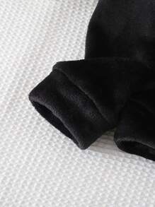 2pcs/Set Girls Plaid Fleece Pajama Set With Long Pants And Long Sleeve Top, Casual Sleepwear (2 Sets Sold Separately) - Black - View 4