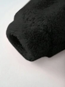 Cozy Pixies 女婴卡通熊耳套头卫衣，保暖内衬基础款，适合室内、户外滑雪、日常穿着、运动、玩耍、聚会、拍照、圣诞节、秋冬季宝宝卫衣，冬季幼儿服装，女婴卫衣，宝宝卫衣，宝宝熊外套 - 黑色 - 查看 6