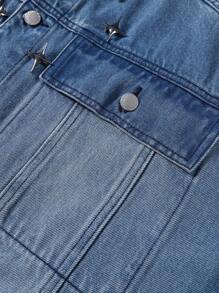 Manfinity EMRG Men's Light Blue Washed Casual Loose Denim Jacket - Light Wash - View 12