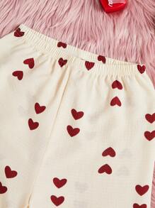 2pcs Girls Cute Bear Print Long Sleeve Top And Pants Pajama Set, Casual Sleepwear - Apricot - View 6