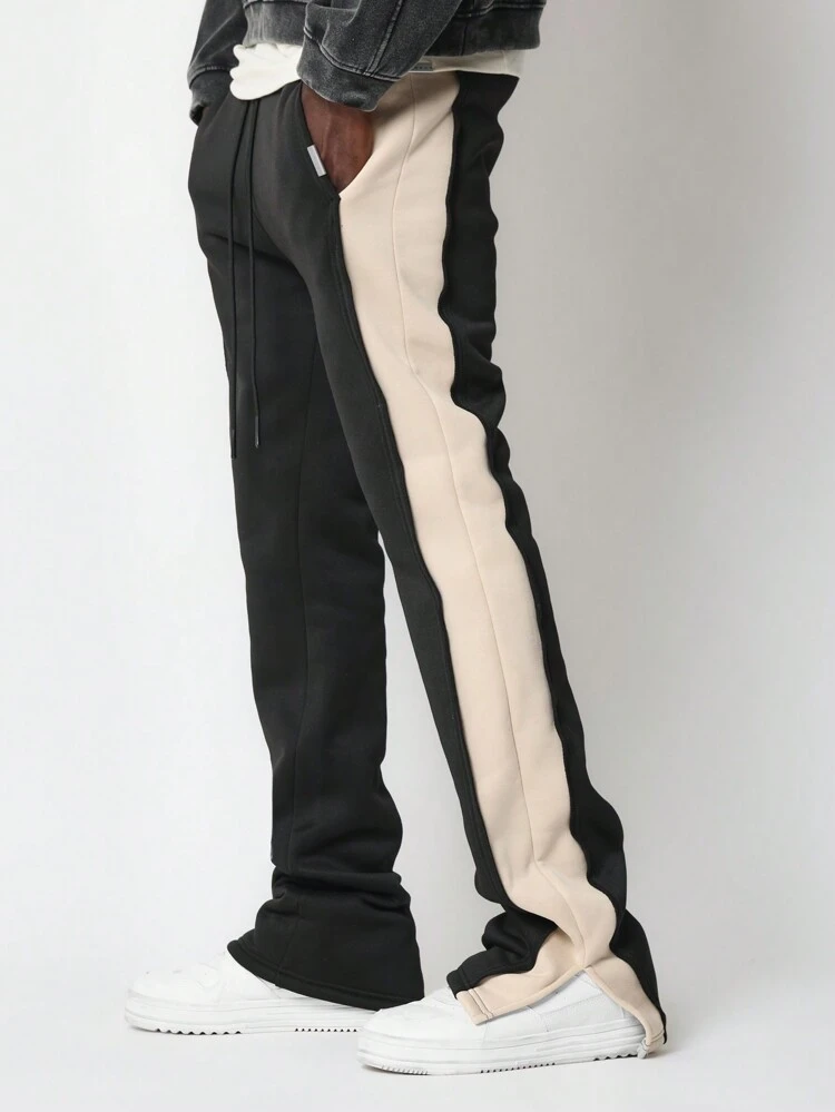 SUMWON Calça de Moletom de Desempenho Atlético com Detalhe de Faixa Lateral, Ajuste Relaxado, Punhos Elásticos, Estilo Casual Esportivo Athleisure, Treinamento Clássico de Jogging