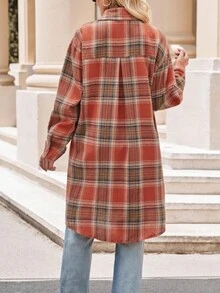 Áo sơ mi dài tay họa tiết kẻ caro buộc phía trước dành cho nữ - Nhiều màu - Xem 2