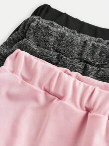 3 件套年轻女孩和年轻女孩心形印花紧身裤，适合日常休闲穿着 - 彩色 - 查看 15