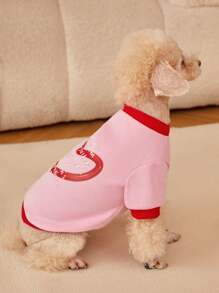 PETSIN Áo hoodie thú cưng in chữ chắp vá màu trơn tối giản, quần áo cho thú cưng - Nhiều màu - Xem 3