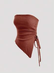 SHEIN MOD Top sin tirantes de color liso con nudo casual simple para mujer